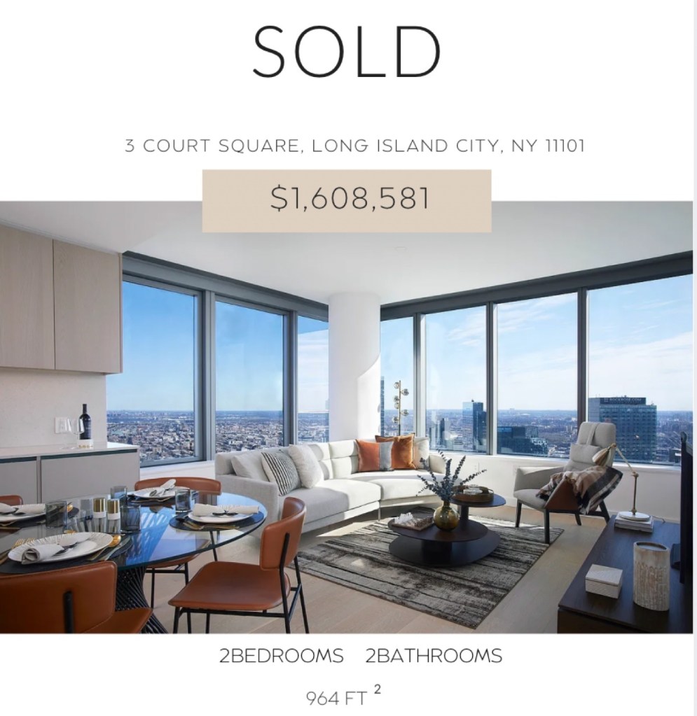 SOLD - 3 Court Square, Long Island City NY 11101 - $1,608,581 - 2房2衛