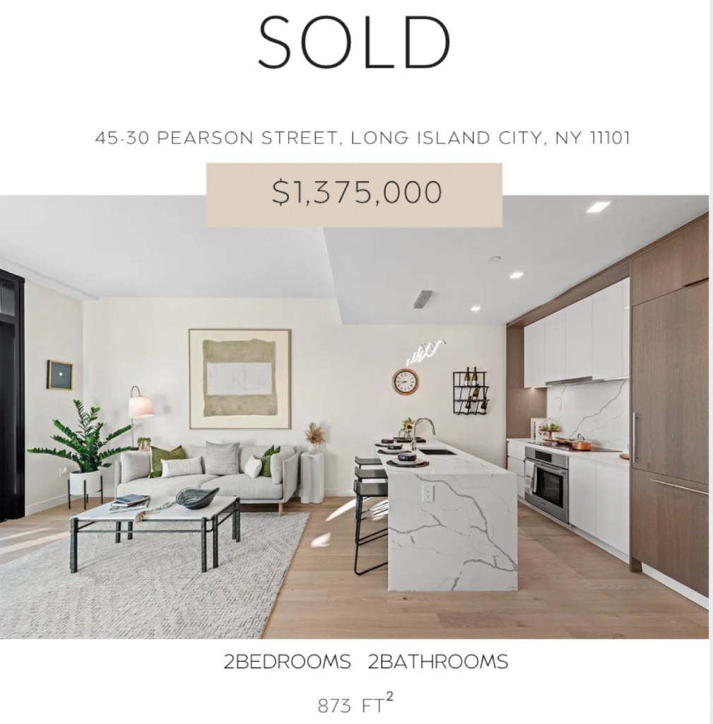 SOLD - 45-30 Pearson Street, Long Island City NY 11101 - $1,375,000 - 2房2衛